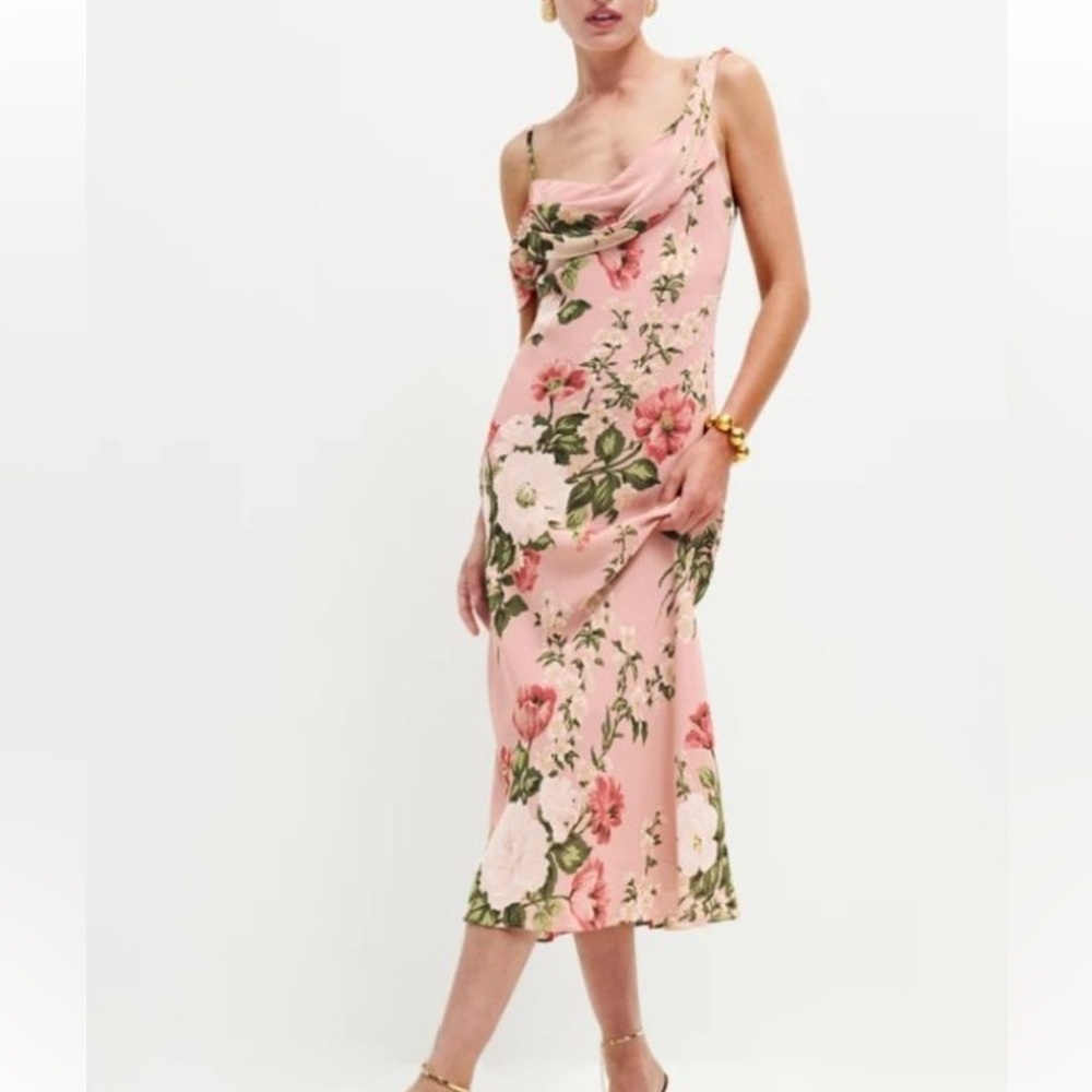 Reformation Reya Cowl Neck Midi Dress Size 6 worn once